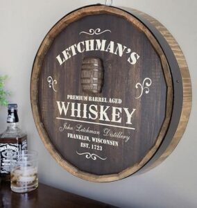 Personalized Whiskey Barrel Signs 