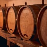 wooden barrels