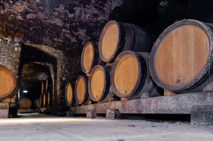 used wine barrels