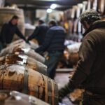 used wine barrels
